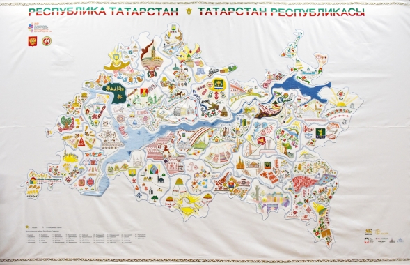 Вышитая карта Республики Татарстан